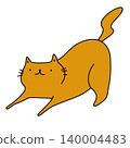hand drawn illustration of a cute orange cat 140004483