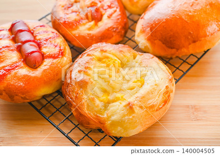 Freshly baked homemade savory bread Freshly baked homemade savory bread 140004505