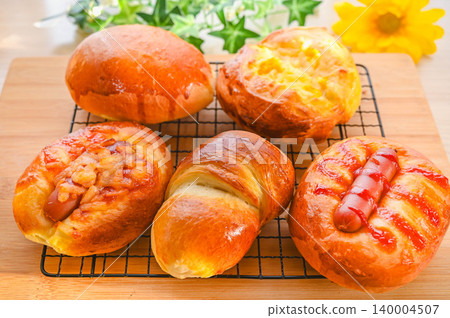 Freshly baked homemade savory bread Freshly baked homemade savory bread 140004507