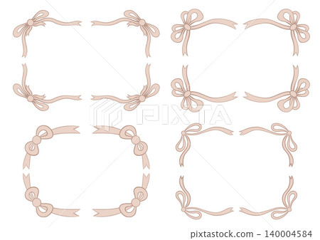 Vector set of rococo ribbon frames with space for text. Feminine outline borders with copy space. Collection of invitations Vector set of rococo ribbon frames with space for text. Feminine outline borders with copy space. Collection of invitations 140004584