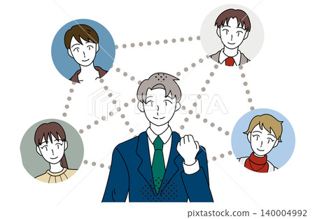 Network illustration of business leaders and team members 140004992