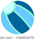 Hand-drawn style blue beach ball illustration 140005070