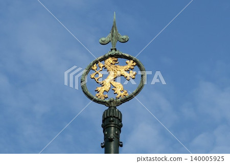 Prague: The golden Bohemian lion coat of arms Prague: The golden Bohemian lion coat of arms 140005925