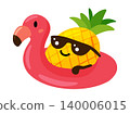 Cute Pineapple on Pink Flamingo Pool Float Art 140006015