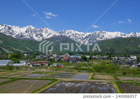 View of Hakuba Village and the Northern Alps from Tenjin-zaka Hill View of Hakuba Village and the Northern Alps from Tenjin-zaka Hill 140006057