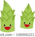 Bamboo shoot cartoon flat style illustration with cute face 140006221