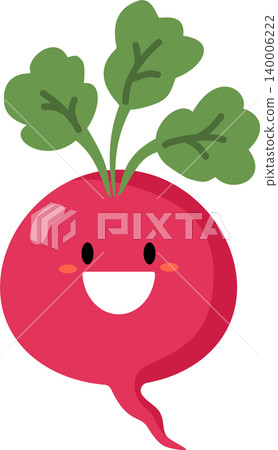 Radish cartoon flat style illustration with cute face 140006222