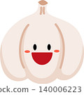 Garlic cartoon flat style illustration with cute face 140006223