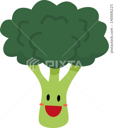 Broccoli cartoon flat style illustration with cute face Broccoli cartoon flat style illustration with cute face 140006225