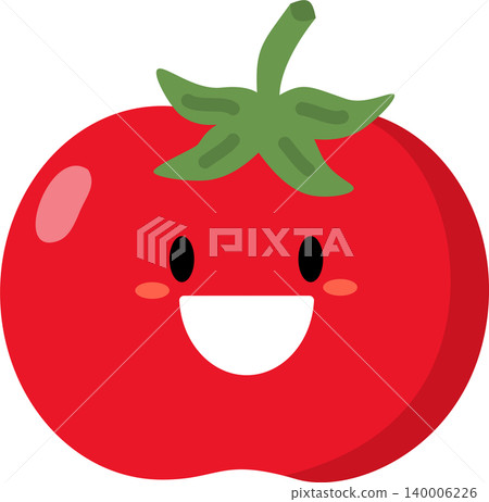 Tomato cartoon flat style illustration with cute face Tomato cartoon flat style illustration with cute face 140006226