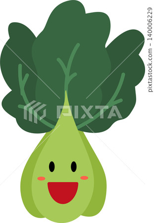Bok choy lettuce cartoon flat style illustration with cute face Bok choy lettuce cartoon flat style illustration with cute face 140006229