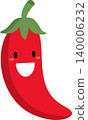 Thai chilli cartoon flat style illustration with cute face 140006232