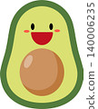 Avocado cartoon flat style illustration with cute face 140006235