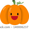 Pumpkin cartoon flat style illustration with cute face 140006237