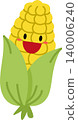 Corn cartoon flat style illustration with cute face 140006240