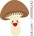 Mushroom cartoon flat style illustration with cute face 140006242