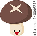 Mushroom cartoon flat style illustration with cute face 140006243
