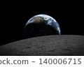 Earthset and the lunar surface. Moon and Earth. 140006715