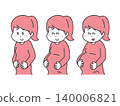 Illustrations showing changes in the belly during pregnancy, and how the belly gradually gets bigger. 140006821