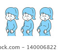 Illustrations showing changes in the belly during pregnancy, and how the belly gradually gets bigger. 140006822