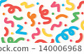 Colorful Squiggly Lines and Dots Pattern Background vector illustration 140006968