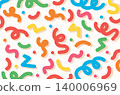 Colorful Squiggly Lines and Dots Pattern Background vector illustration 140006969
