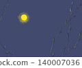 A quiet night with moonlight and plants - simple background 140007036