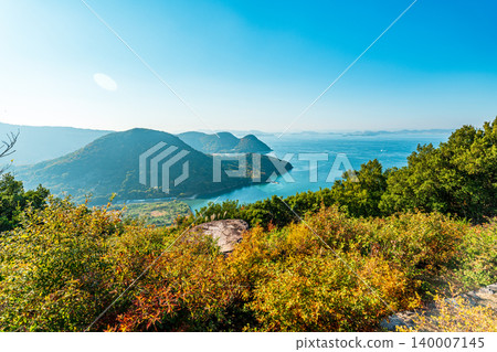 [Setonaikai National Park] Late Autumn Scenery from Osakiyama Park 1, Sakaide City, Kagawa Prefecture 140007145