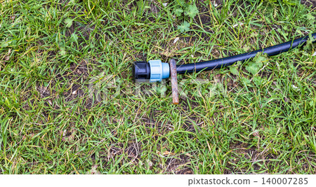 Outdoor Plumbing Splitter Junction with Ball Valves and Garden Hose Outdoor Plumbing Splitter Junction with Ball Valves and Garden Hose 140007285
