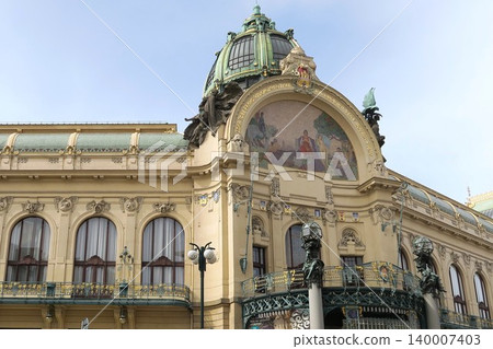 Prague, Smetana Hall: An Art Nouveau building. Prague, Smetana Hall: An Art Nouveau building. 140007403