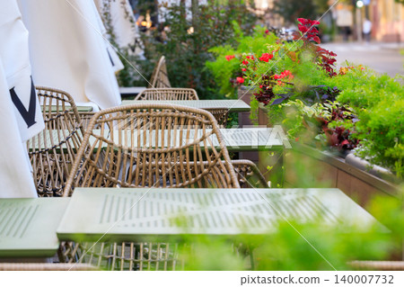patio porch cafe external style furniture sitting place table and chairs space along pedestrian patio porch cafe external style furniture sitting place table and chairs space along pedestrian 140007732