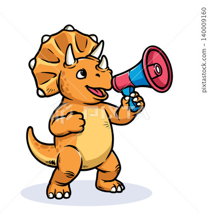 Triceratops dino talking using megaphone 140009160