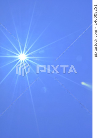 Blue sky and sun, direct sunlight, free space image Blue sky and sun, direct sunlight, free space image 140009251