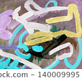 Abstract Expressionist Acrylic Painting with Bold Strokes and Dynamic Composition. Art concept 140009995
