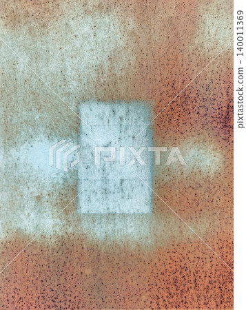 Rusted Metal Texture With White Patch Rectangle and Weathered Industrial Surface Pattern Rusted Metal Texture With White Patch Rectangle and Weathered Industrial Surface Pattern 140011369