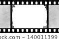 Broken Film Frame With Cracks and Grunge Texture, Vintage Movie Reel Effect 140011399