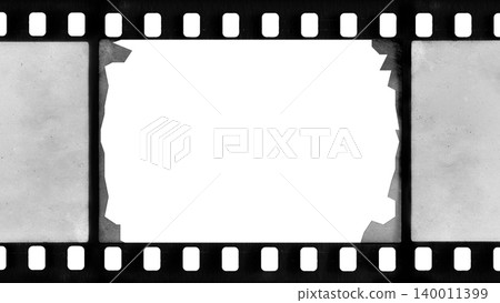 Broken Film Frame With Cracks and Grunge Texture, Vintage Movie Reel Effect Broken Film Frame With Cracks and Grunge Texture, Vintage Movie Reel Effect 140011399