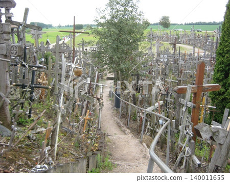 View of the Hill of Crosses from the top of the hill View of the Hill of Crosses from the top of the hill 140011655