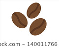 Minimalist illustration of three coffee beans. 140011766