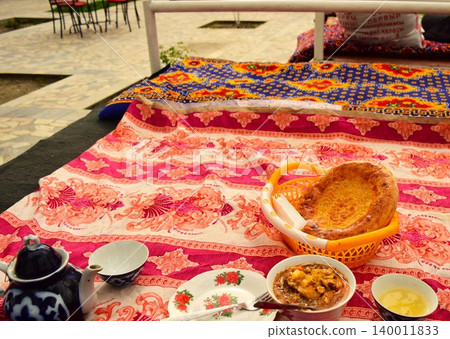 Lunch at a chaykhana in Bukhara, Uzbekistan Lunch at a chaykhana in Bukhara, Uzbekistan 140011833