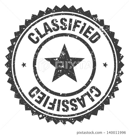 classified black grunge round stamp. classified stamp 140011996