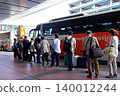 Tourists and business travelers waiting for limousine buses at Haneda Airport 140012244