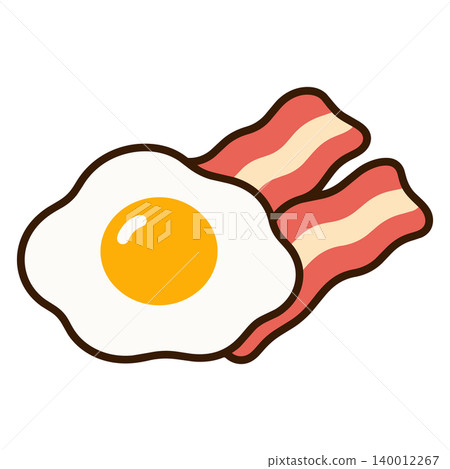 A simple breakfast food illustration depicting bacon and eggs. A simple breakfast food illustration depicting bacon and eggs. 140012267