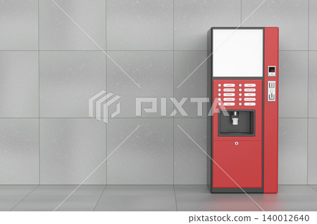 Red coffee vending machine 140012640