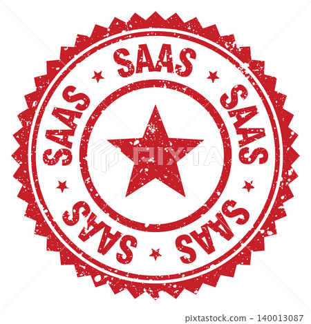saas red grunge round stamp. saas stamp 140013087