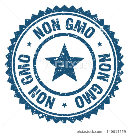 non gmo blue grunge round stamp. non gmo stamp 140013359