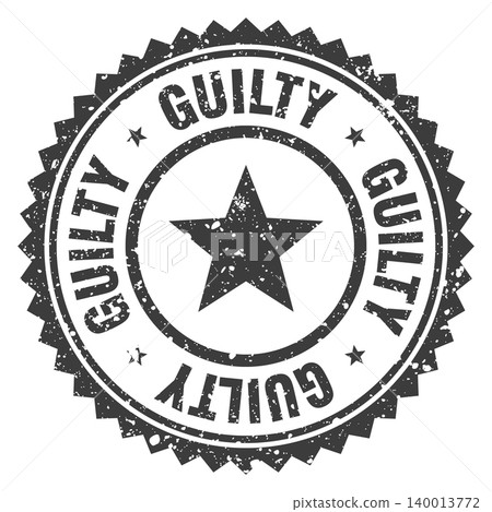 guilty black grunge round stamp. guilty stamp 140013772