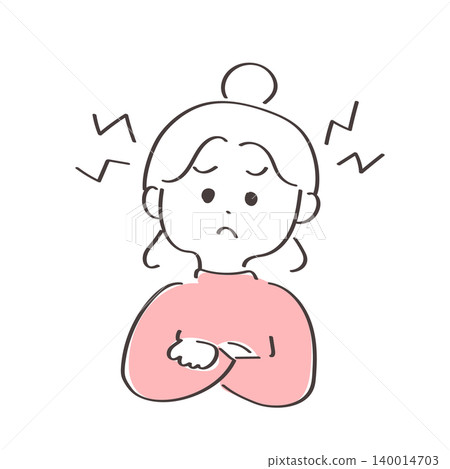 Cute hand-drawn illustration of an irritated woman Cute hand-drawn illustration of an irritated woman 140014703