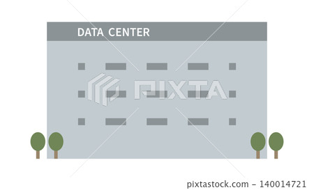 Exterior illustration of a data center building in the AI era 140014721