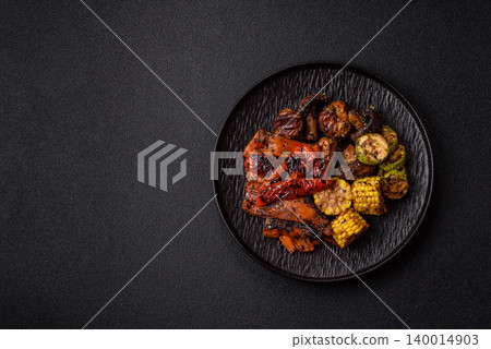 Vegetables such as corn, bell peppers, zucchini, and grilled mushrooms. Grilled vegetables Vegetables such as corn, bell peppers, zucchini, and grilled mushrooms. Grilled vegetables 140014903